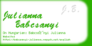 julianna babcsanyi business card